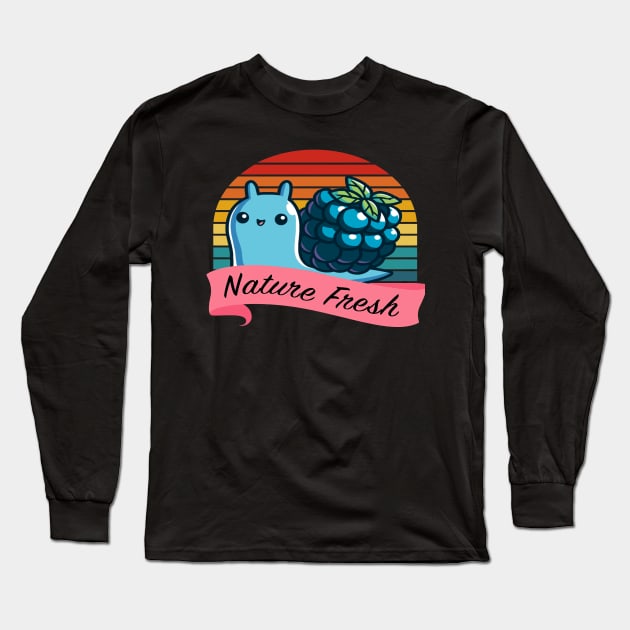 nature fresh  berries snail Long Sleeve T-Shirt by penak sing maido